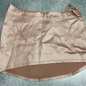 Brown Faux Leather Mini Skirt
